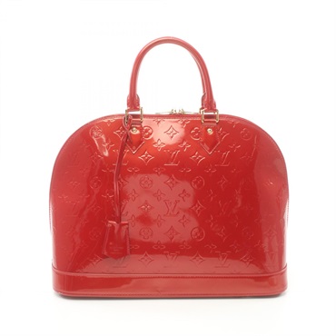 LOUIS VUITTON Alma GM Handbag M93596 Vernis leather Pomme D’amour Used Women
