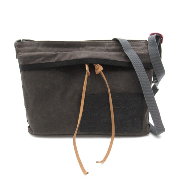 ACNE Shoulder Bag crossbody C10181GRBK canvas Gray Black NEW unisex