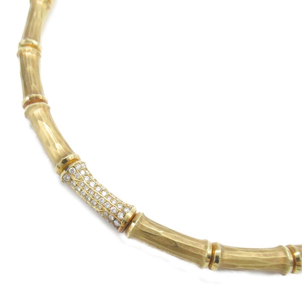 CARTIER Bamboo Necklace 18KYG Yellow Gold diamond Used women