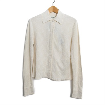 FENDI Cotton blouse Tops shirts FZ917AHE8 cotton Beige cream Used Women size 38