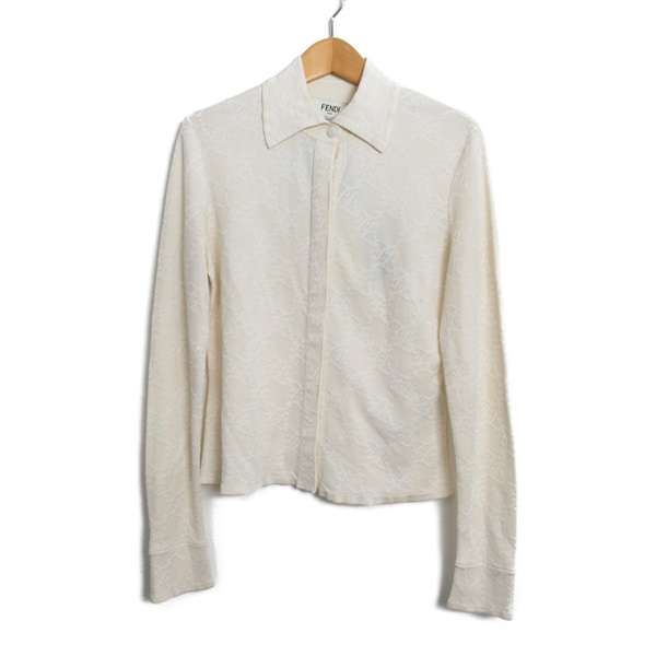 FENDI Cotton blouse Tops shirts FZ917AHE8 cotton Beige cream Used Women size 38