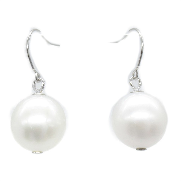 JEWELRY Pearl Pierced earrings Pt900 Platinum White Used