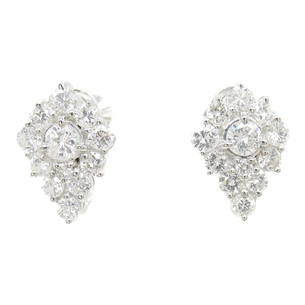 JEWELRY Diamond Earring Pt900Platinum Clear Used women
