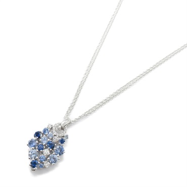 Damiani Sapphire Diamond Necklace pendant 18KWG White Gold Blue Used women