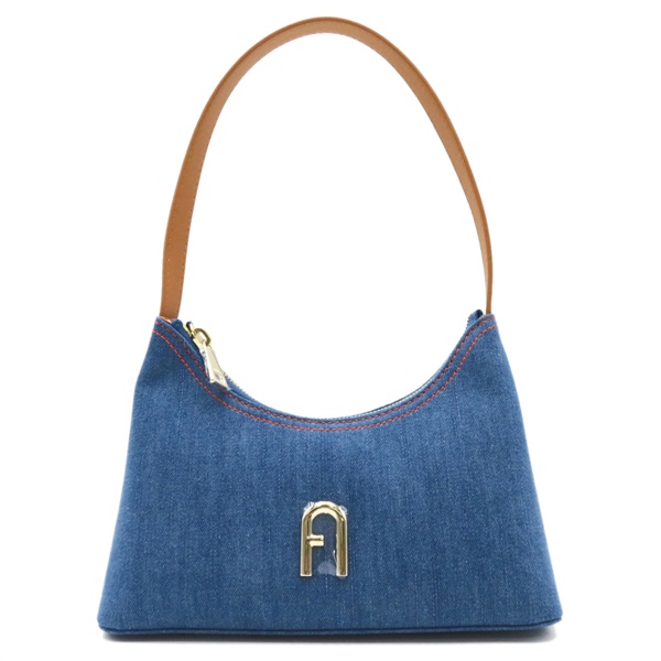 Furla Shoulder hand Bag WB01239BX15422676S cotton leather Denim blue