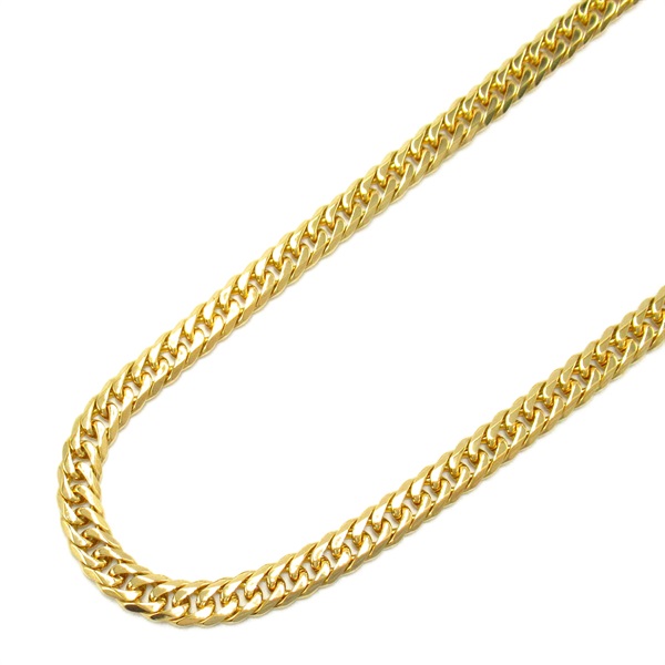 JEWELRYDouble 6 side Flat link chain Necklace 18KYG Yellow Gold Used unisex