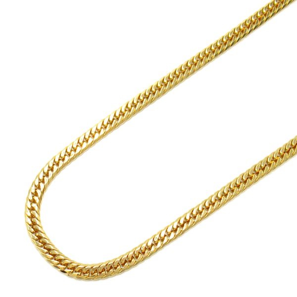 JEWELRY Double 6 side Flat link chain necklace 18KYG Yellow Gold Used unisex