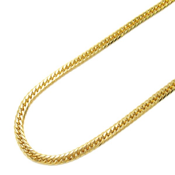 JEWELRY Double 6 side Flat link chain necklace 18KYG Yellow Gold Used women