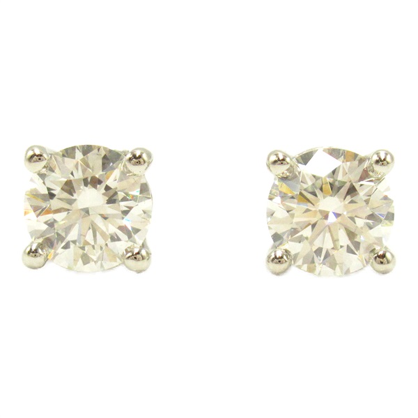 TIFFANY＆CO Solitaire Diamond Pierced earrings Pt950Platinum Used women