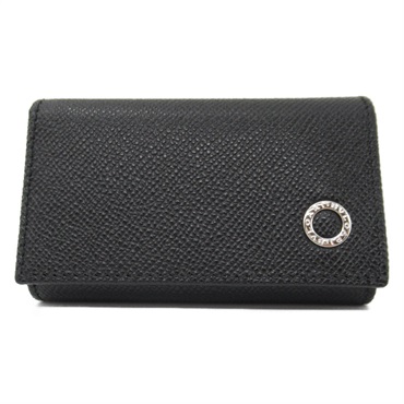 BVLGARI six hooks key holder case A 282234 Calfskin leather Black NEW unisex SHW