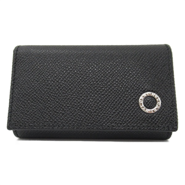 BVLGARI six hooks key holder case A 282234 Calfskin leather Black NEW unisex SHW