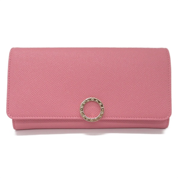 BVLGARI Bifold long wallet 287272 Calfskin Pink NEW Women GHW