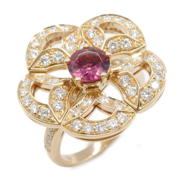 BVLGARI Diva Dream Pink Tourmaline Diamond Ring 18KPG Used women US size 5.25