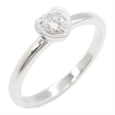 CARTIER Diamant Léger de Heart Ring 18KWG Gold diamond Used US size 4.75 #49