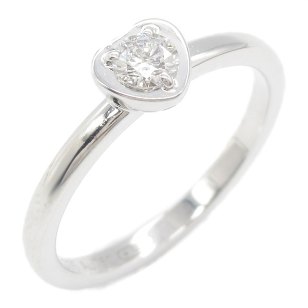 CARTIER Diamant Léger de Heart Ring 18KWG Gold diamond Used US size 4.75 #49