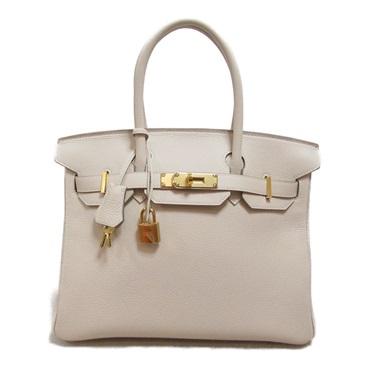 HERMES Birkin 30 Craie Handbag 027633CC Togo leather White Used Women U GHW