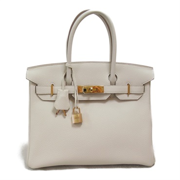 HERMES Birkin 30 Hand bag sac Z Togo leather Craie GHW Used
