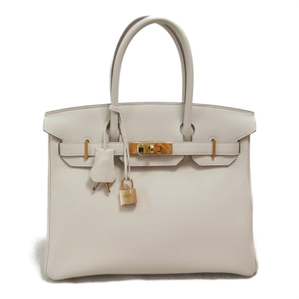 HERMES Birkin 30 Hand bag sac Z Togo leather Craie GHW Used