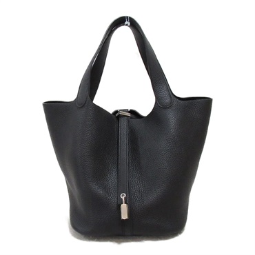 HERMES Picotin Lock MM bucket Hand bag Y Togo black Used SHW