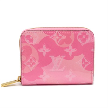 LOUIS VUITTON Zippy coin purse compact wallet M90590 Vernis leather Pink Used