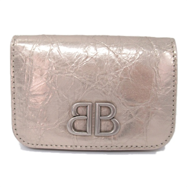 BALENCIAGA Tri-fold wallet Purse 7654672AA1N9706 Lamb leather Stone Beige NEW