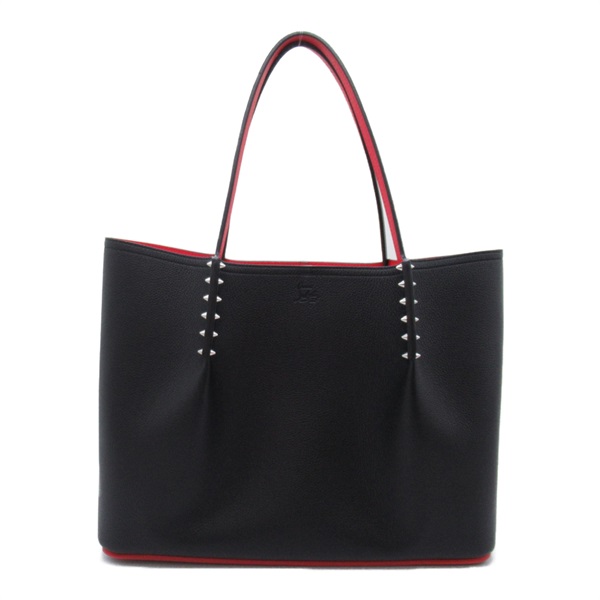 Christian Louboutin Shoulder Tote Bag 3205187BK01 Calfskin Black Red NEW Women