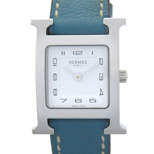 HERMES H Wrist Watch HH1.210 Quartz Stainless Steel Leather belt Used Women