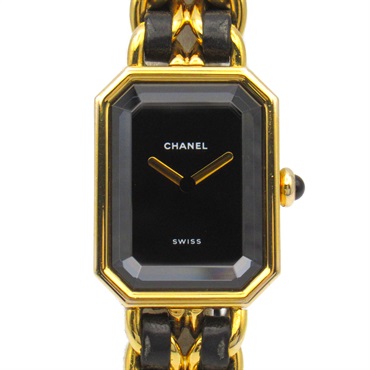 CHANEL Premiere M Wrist Watch H0001 Quartz Gold Plated Leather belt Used Women