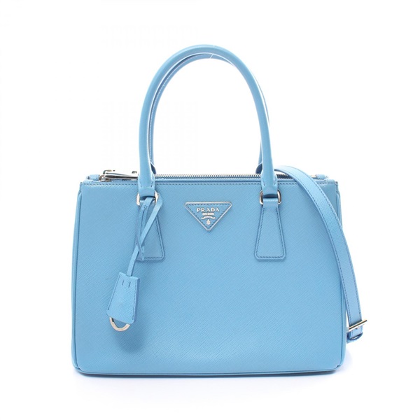 PRADA SAFFIANO LUX Galleria 2way Handbag Safiano leather Blue Used Women