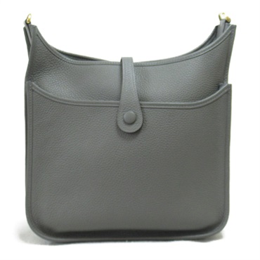 HERMES Evelyne 3PM Shoulder Bag Clemence leather Gray Used Women B GHW crossbody