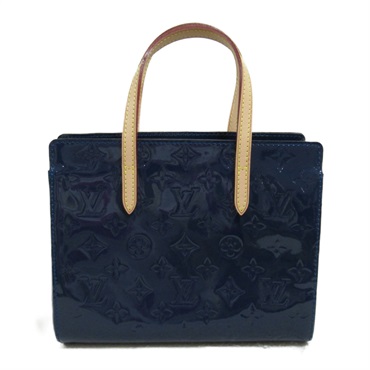 LOUIS VUITTON Catalina BB Tote Bag M90051 Vernis leather Grand Blue Used Women