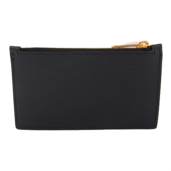 CELINE Fragment Card Case holder leather Black Used