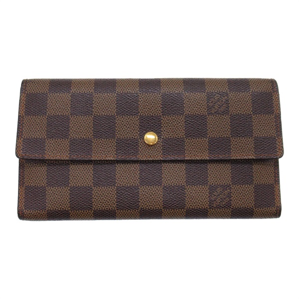 LOUIS VUITTON Portefeuille International Long Wallet N61217 Damier Brown used LV