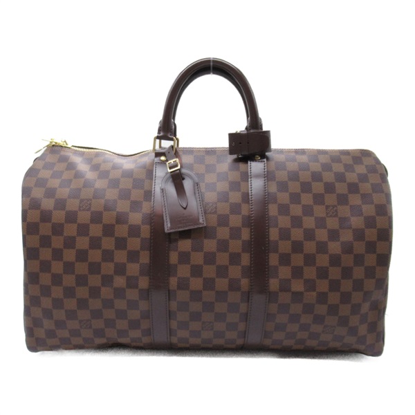 LOUIS VUITTON Keepall 50 Boston bag N41427 Damier canvas Brown Ebene Used unisex