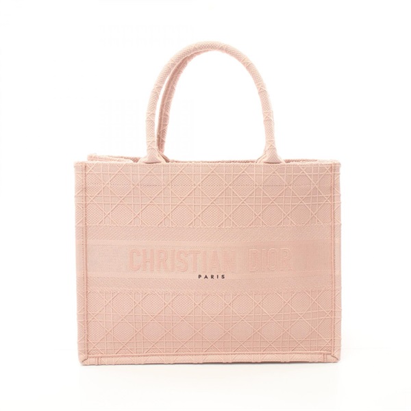 Dior BOOK TOTE Cannage Tote Bag canvas Pink Used Women