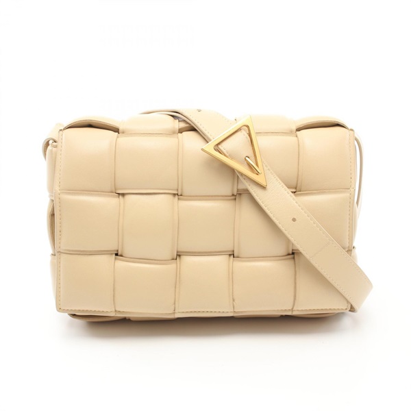 BOTTEGA VENETA Padded Cassette Shoulder Bag 591970 leather Beige Used women