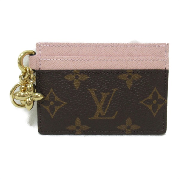 LOUIS VUITTON Porte Cartes LV Charm Card Case M82739 Monogram Rose valerine Used