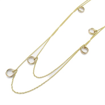 CARTIER Baby Trinity Necklace 18KYG Yellow 18KPG 18KWG Three Gold Used women