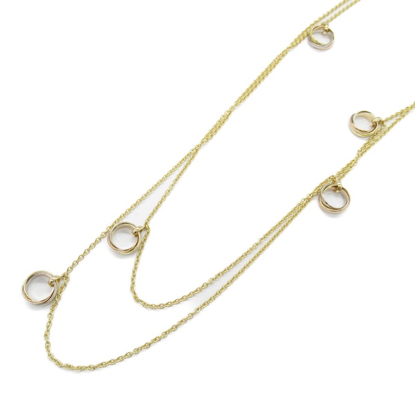 CARTIER Baby Trinity Necklace 18KYG Yellow 18KPG 18KWG Three Gold Used women