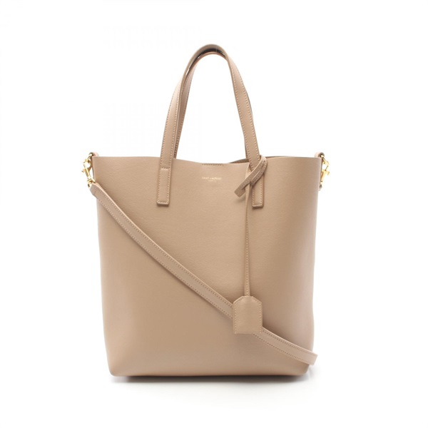 SAINT LAURENT TOY Shopping Tote Bag 2way shoulder 600307 leather Beige Used