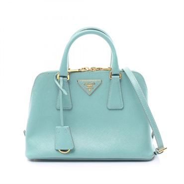 PRADA SAFFIANO LUX 2way shoulder Handbag Saffiano leather Blue Used Women GHW