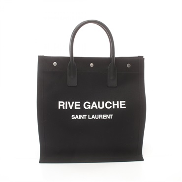 SAINT LAURENT RIVE GAUCHE Tote Bag 632539FAAVR1070 canvas leather Black White