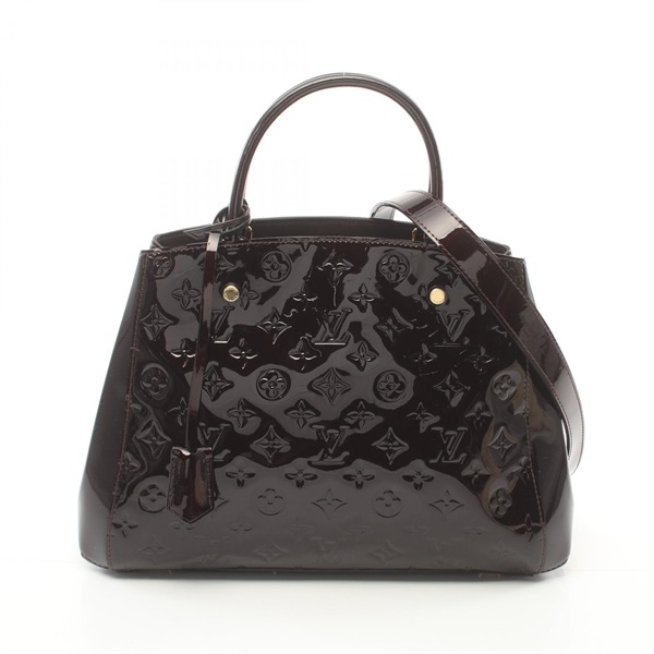 LOUIS VUITTON Montaigne MM Handbag M50400 Vernis leather Amarrant Used 2way LV