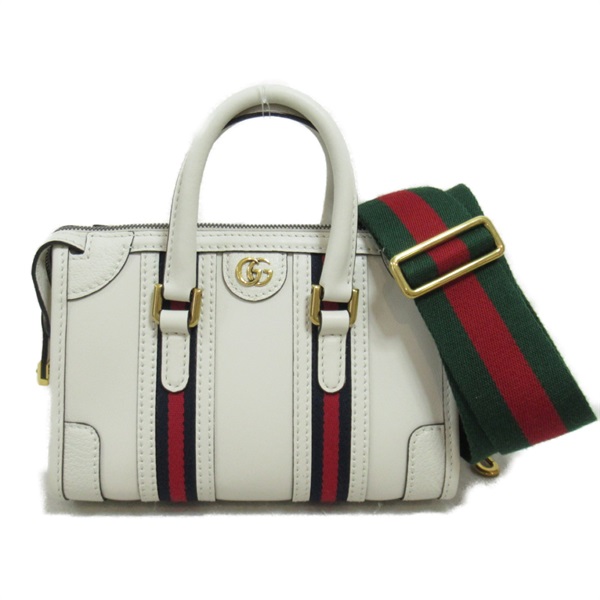 GUCCI Mini Top Handle 2way Shoulder crossbody bag Double G 715771AAA0O9041 white