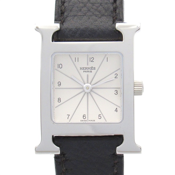 HERMES H Wrist Watch HH1.210 Quartz Stainless Steel Leather belt Used Women