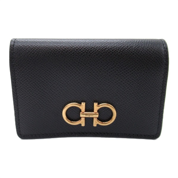 Salvatore Ferragamo Card Holder 220371755317 leather Black Used unisex