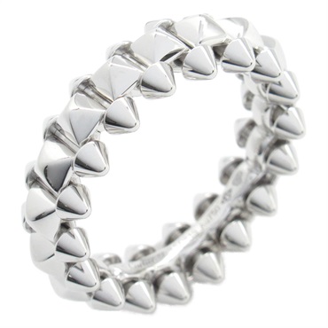 CARTIER Crushed MM Ring 18KWG White Gold Used unisex US size 7.5 #56