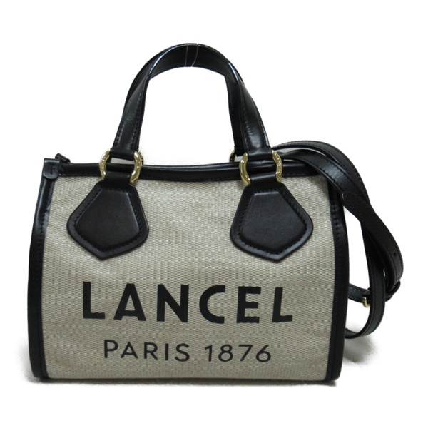 LANCEL 2way Shoulder Bag A120068A leather canvas White Natural Black NEW Women 8