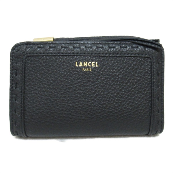 LANCEL Bifold long wallet Purse A1113610 leather Black NEW Women