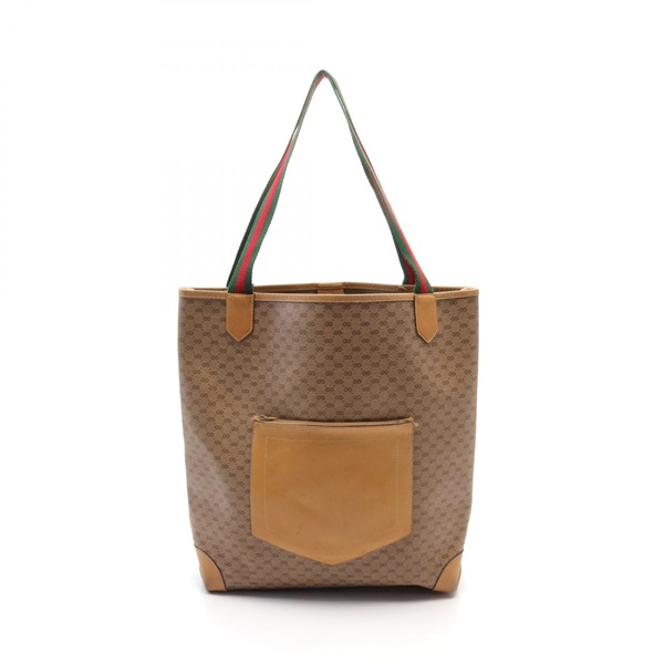 GUCCI Old Gucci Micro GG Sherry Line Tote Bag 002 904 0222 Brown Used Women